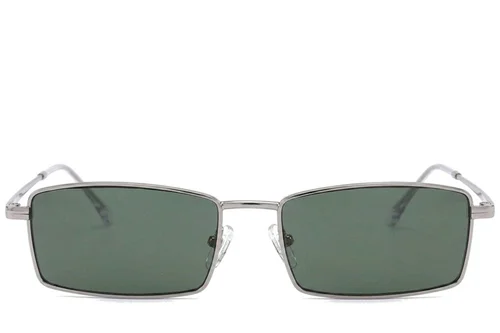Lunettes de soleil rectangulaires en métal gris #BS2012-2712