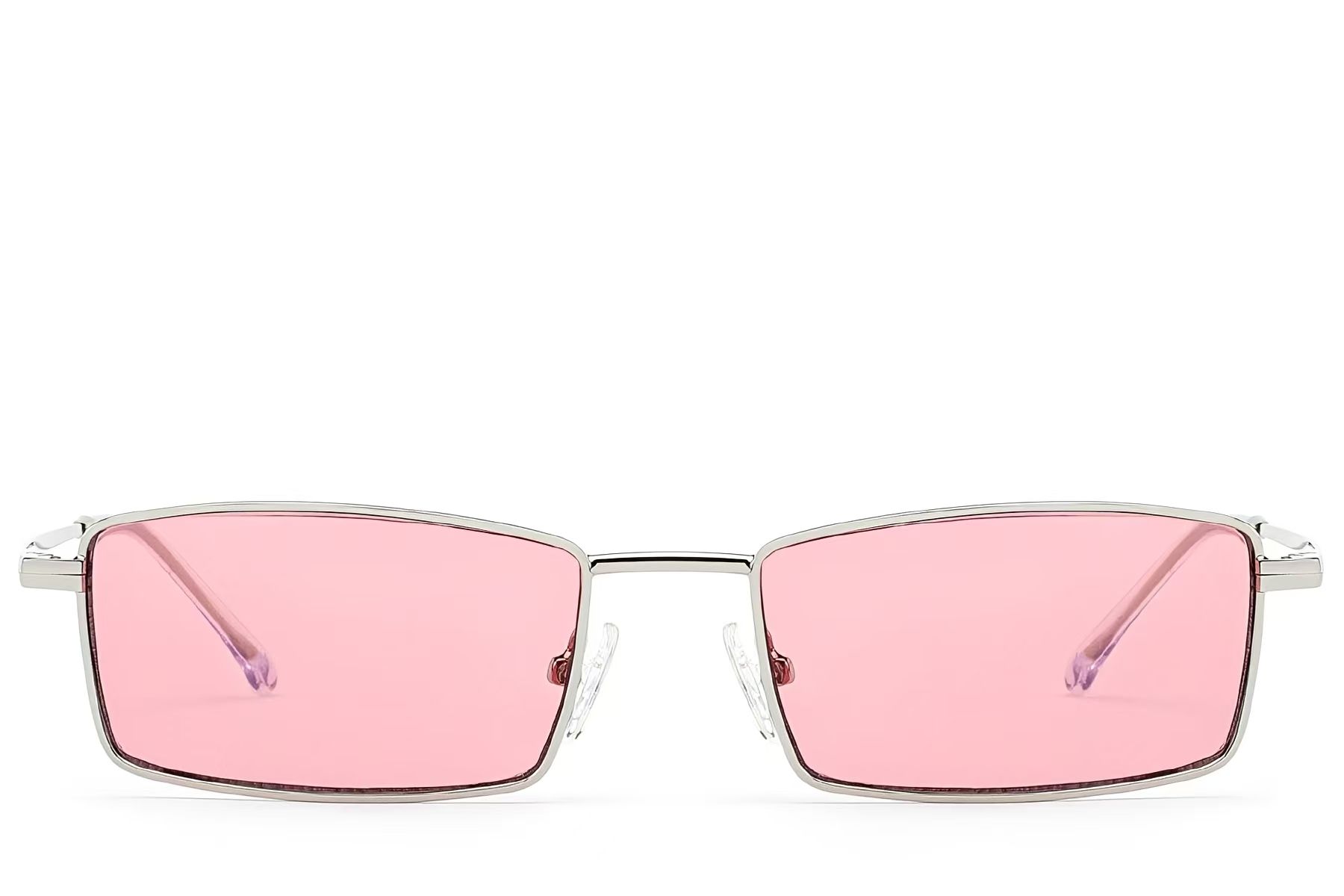 Rectangular Silver Metal Sunglasses #BS2012-2713