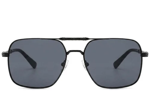 Lunettes de soleil aviateur en métal noir #BS2012-2715