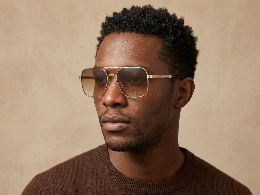 Aviator Golden Metal Sunglasses #BS2012-2718