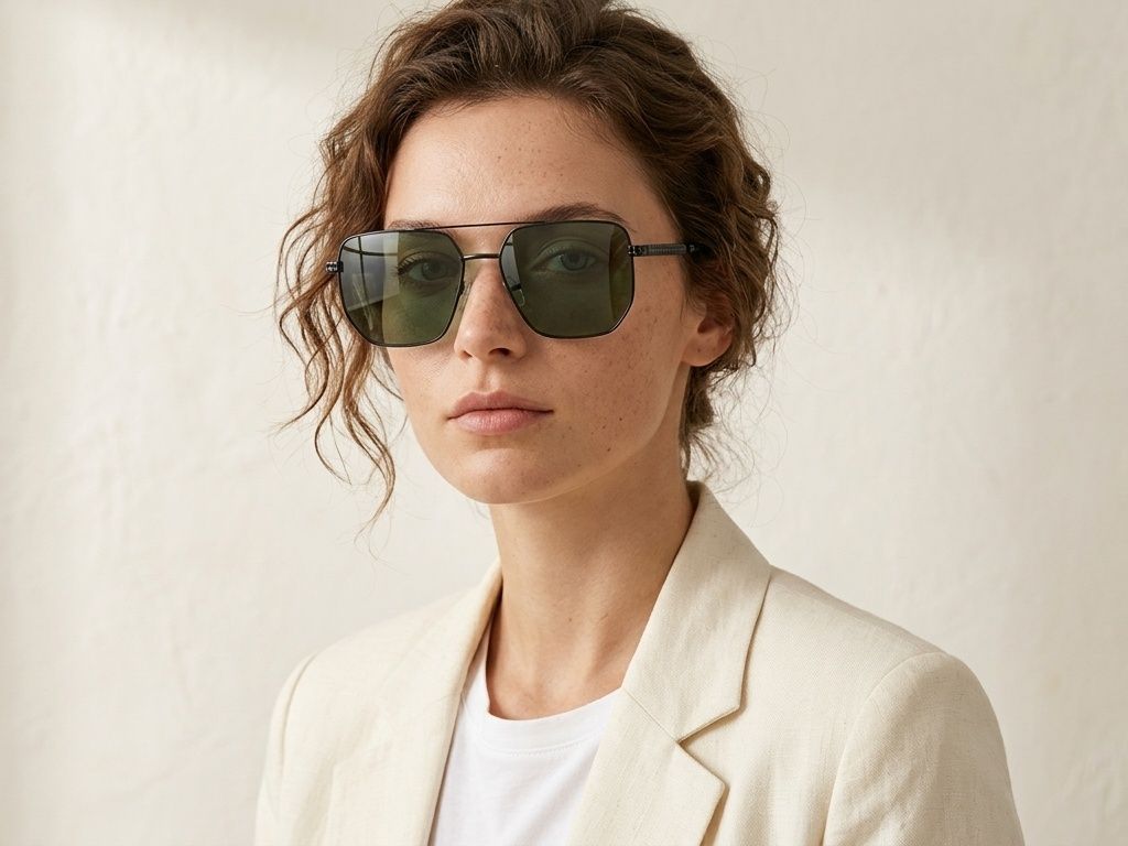Gafas de sol de aviador negras metalizadas #BS2012-2721