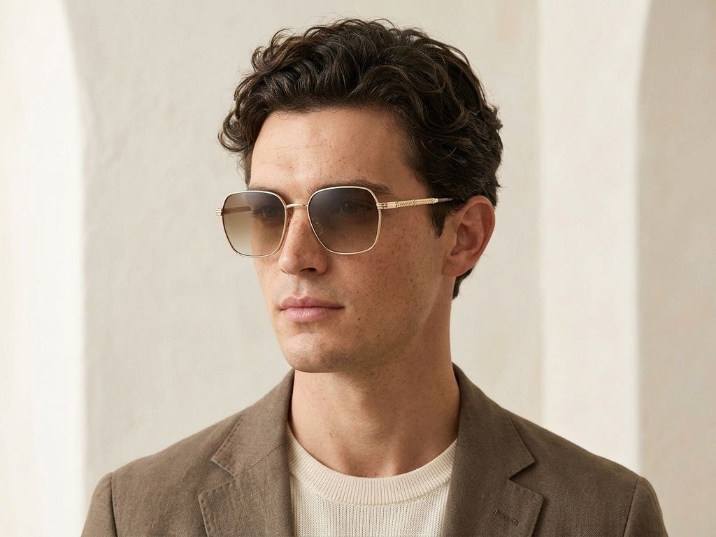 Geometric Golden Metal Sunglasses #BS2012-2723