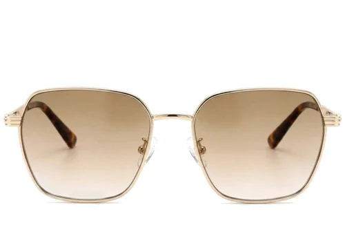 Lunettes de soleil géométriques en métal doré #BS2012-2723