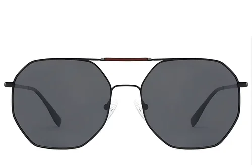 Lunettes de soleil aviateur en métal noir #BS2012-2726