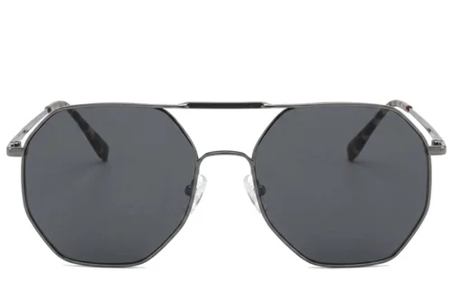 Lunettes de soleil aviateur en métal gris #BS2012-2727