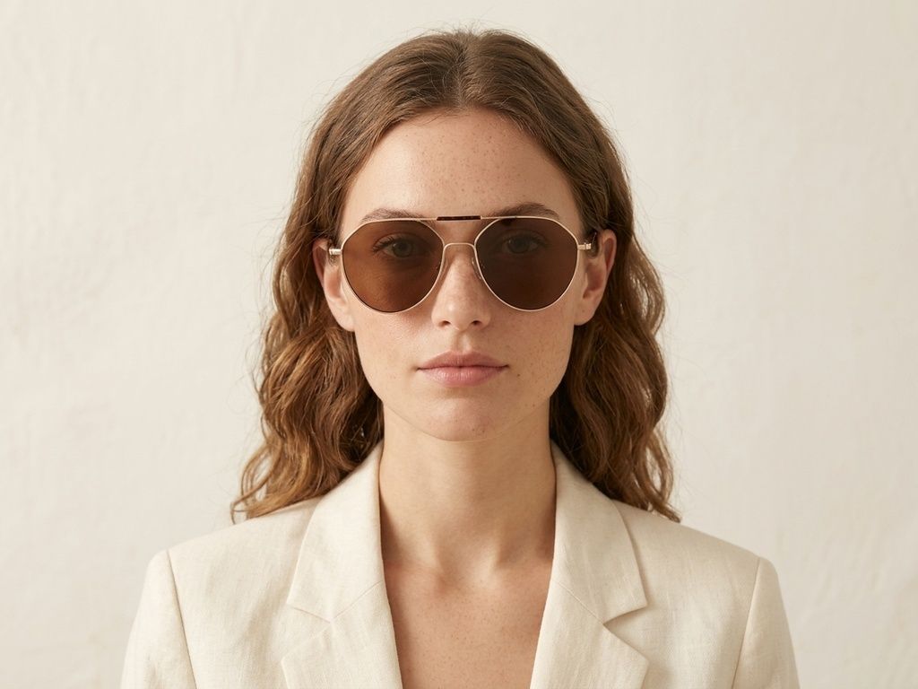 Aviator Golden Metal Sunglasses #BS2012-2731
