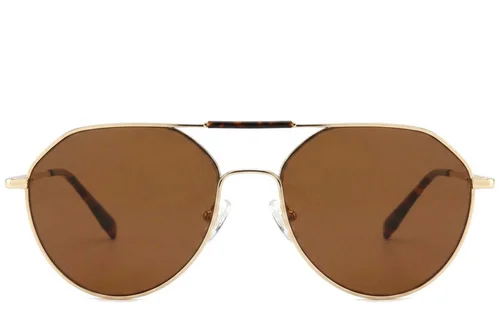 Lunettes de soleil aviateur en métal doré #BS2012-2731