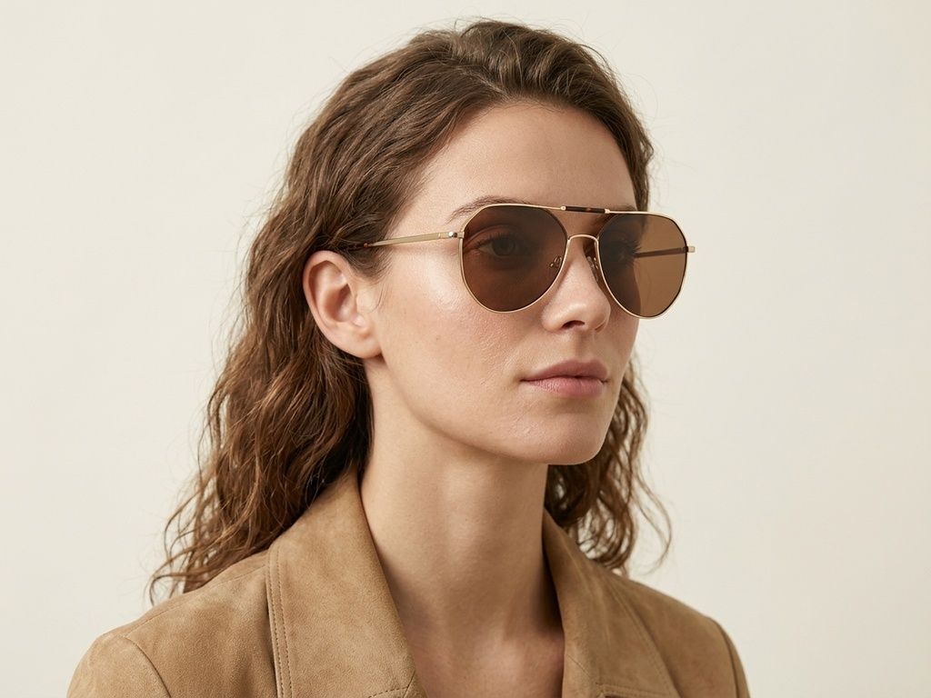 Aviator Golden Metal Sunglasses #BS2012-2735