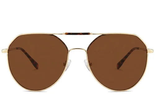 Lunettes de soleil aviateur en métal doré #BS2012-2735