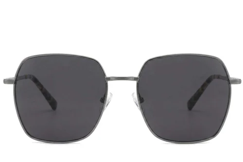 Lunettes de soleil rectangulaires en métal gris #BS2012-2737