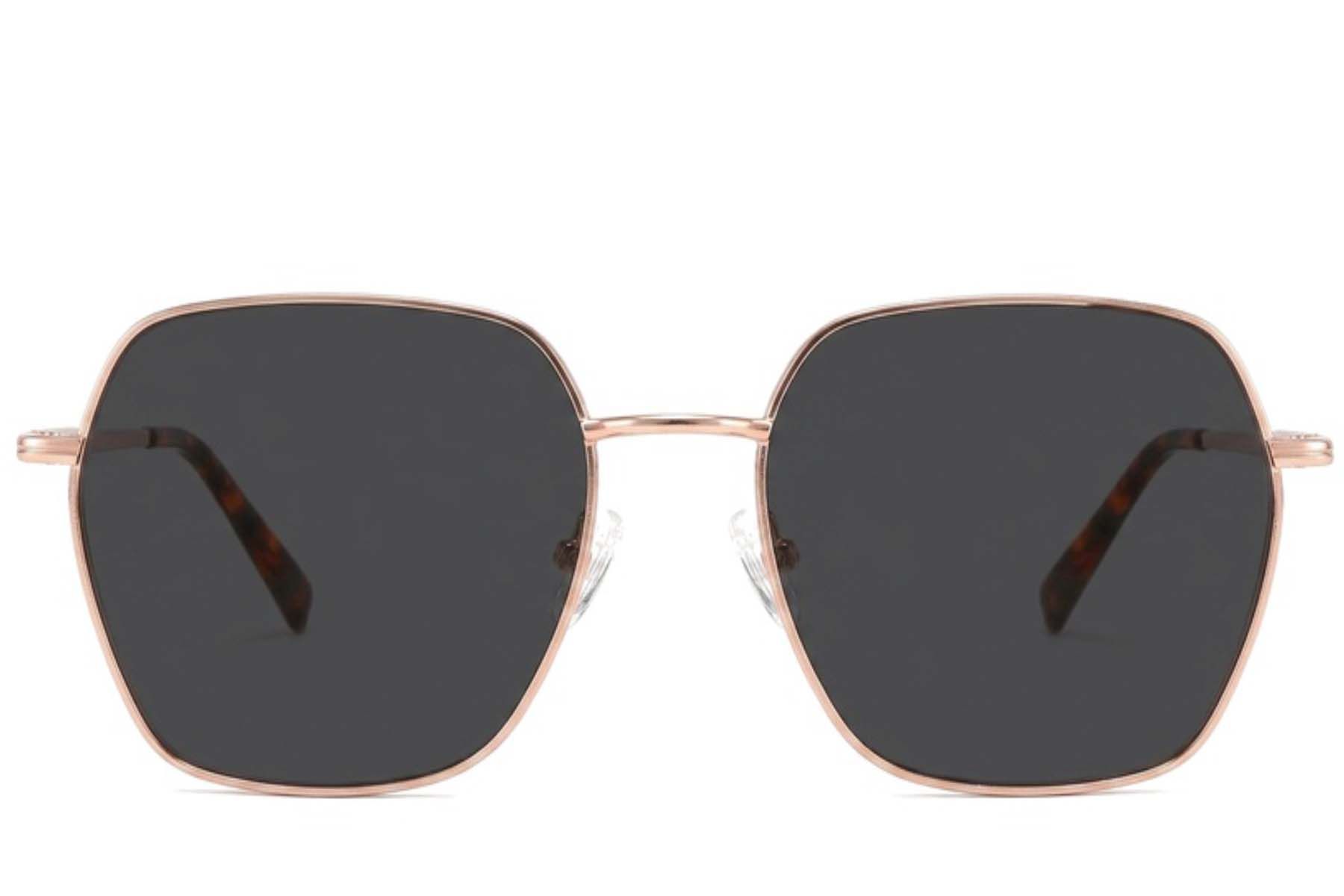 Gafas de sol rectangulares de metal rosa #BS2012-2738