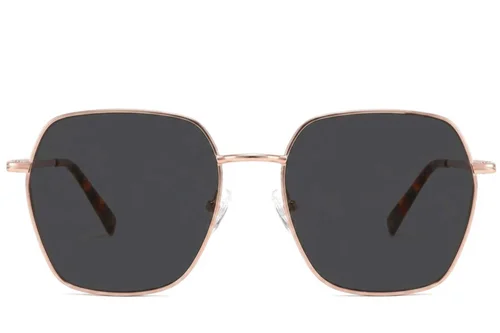 Lunettes de soleil rectangulaires en métal rose #BS2012-2738