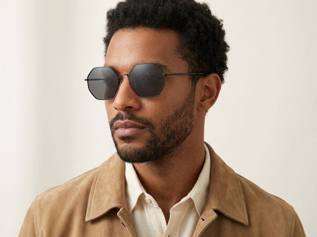 Geometric Black Metal Sunglasses #BS2012-2740