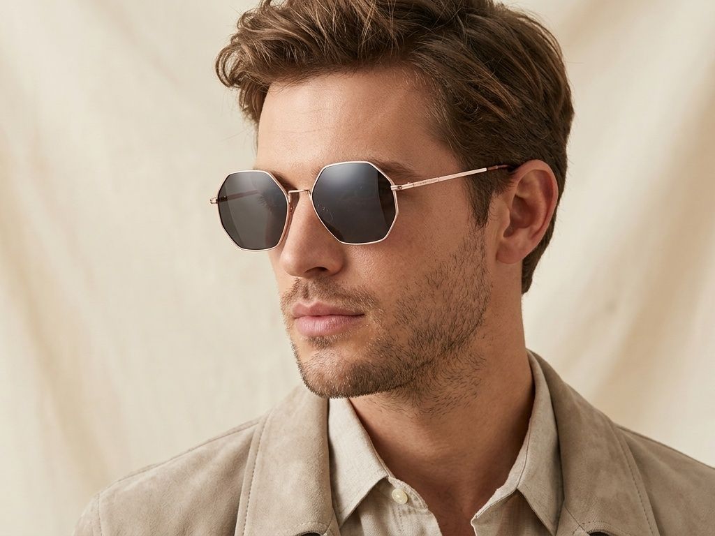 Geometric Pink Metal Sunglasses #BS2012-2742