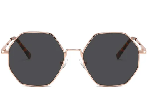 Lunettes de soleil géométriques en métal rose #BS2012-2742