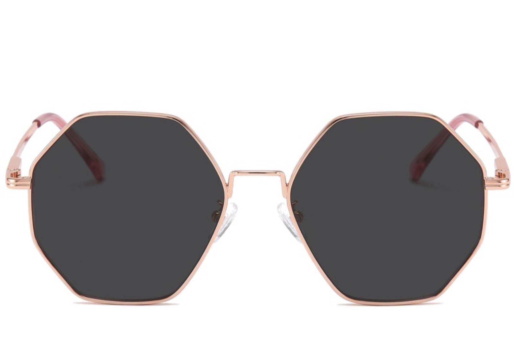 Gafas de sol geométricas de metal rosa #BS2012-2743