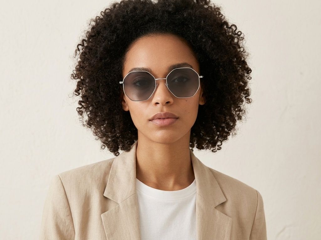 Geometric Silver Metal Sunglasses #BS2012-2745
