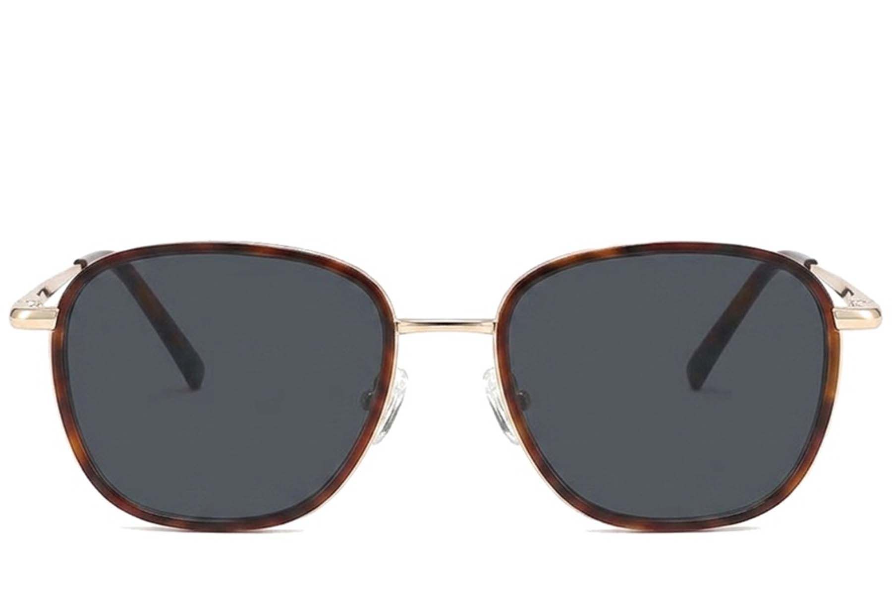 Rectangular Tortoiseshell Metal Sunglasses #BS2012-2749