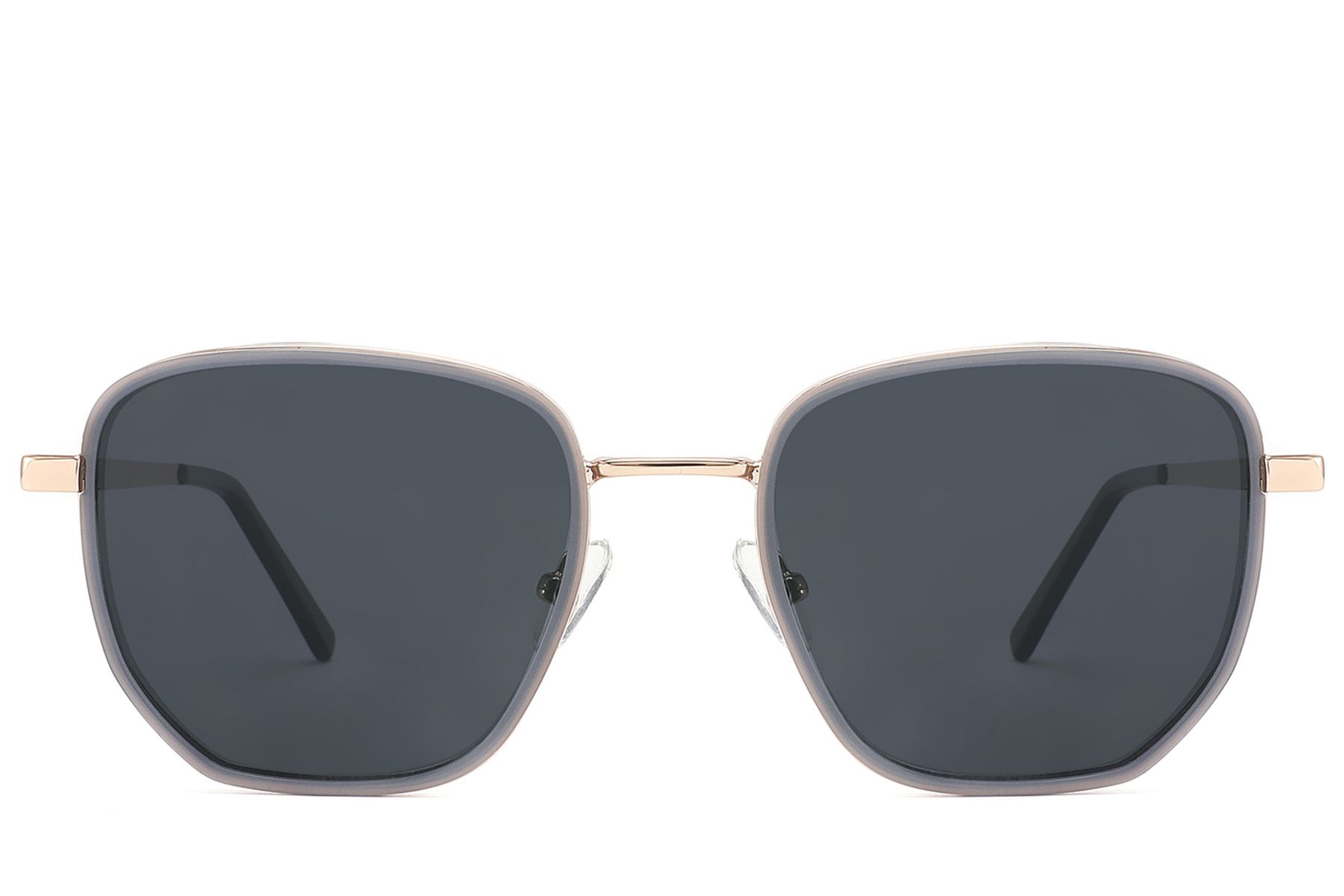 Geometric Grey Metal Sunglasses #BS2012-2751