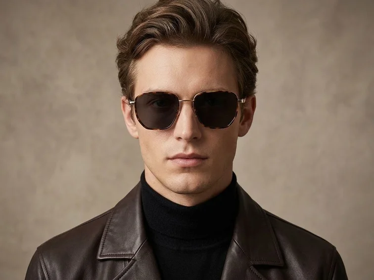 Geometric Tortoiseshell Metal Sunglasses #BS2012-2752