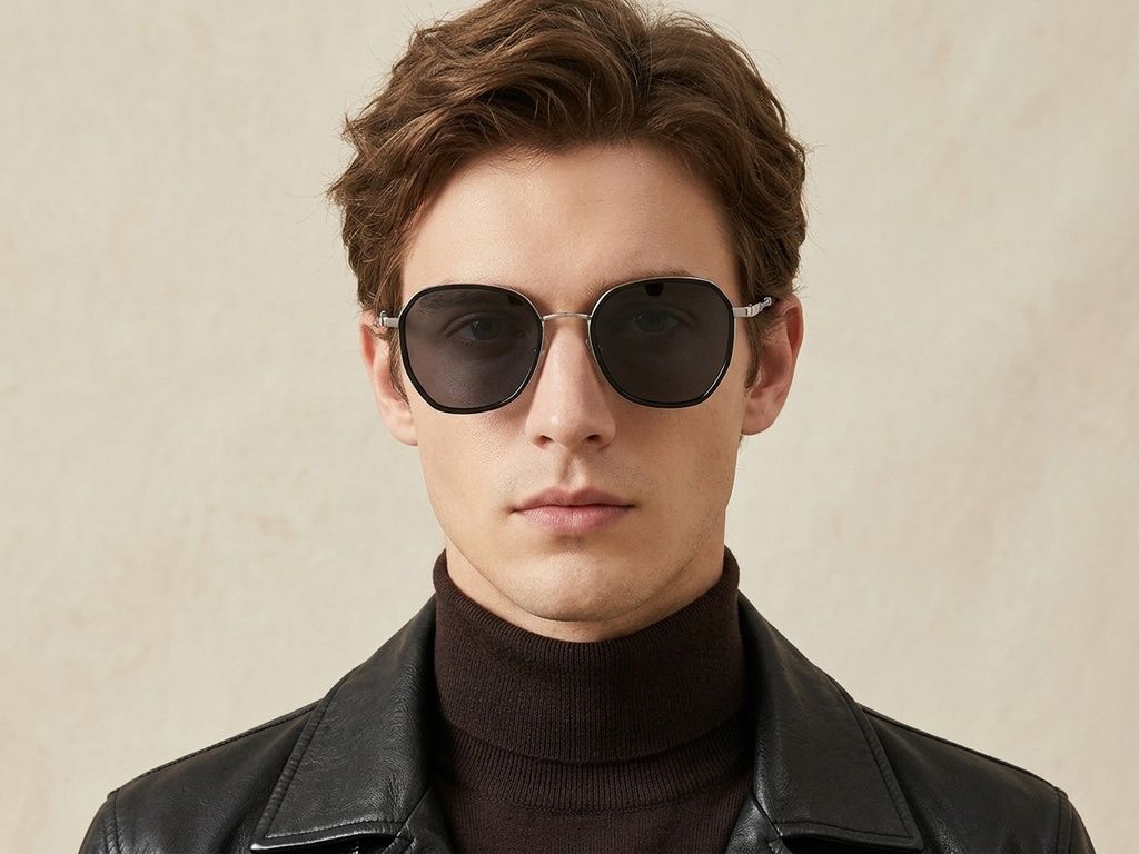 Geometric Black Metal Sunglasses #BS2012-2754