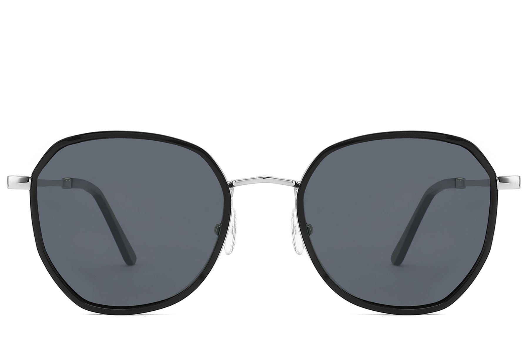 Geometric Black Metal Sunglasses #BS2012-2754