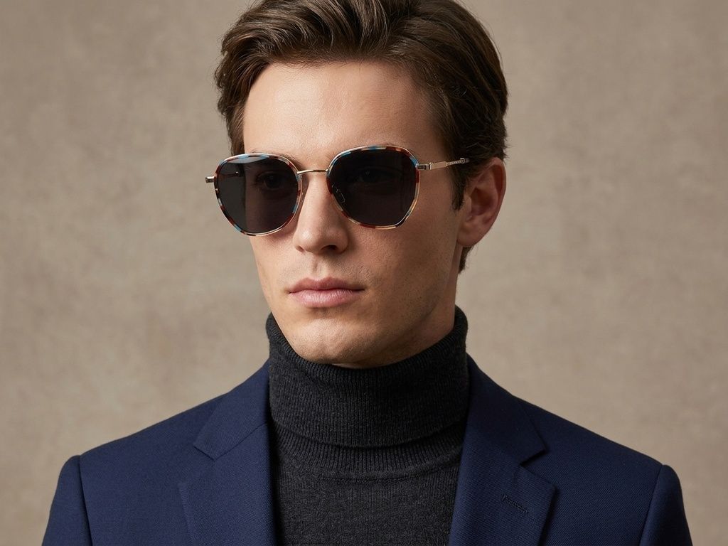 Geometric Tortoiseshell Metal Sunglasses #BS2012-2756