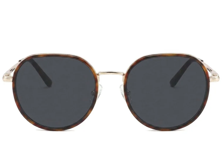Oval Tortoiseshell Metal Sunglasses #BS2012-2760