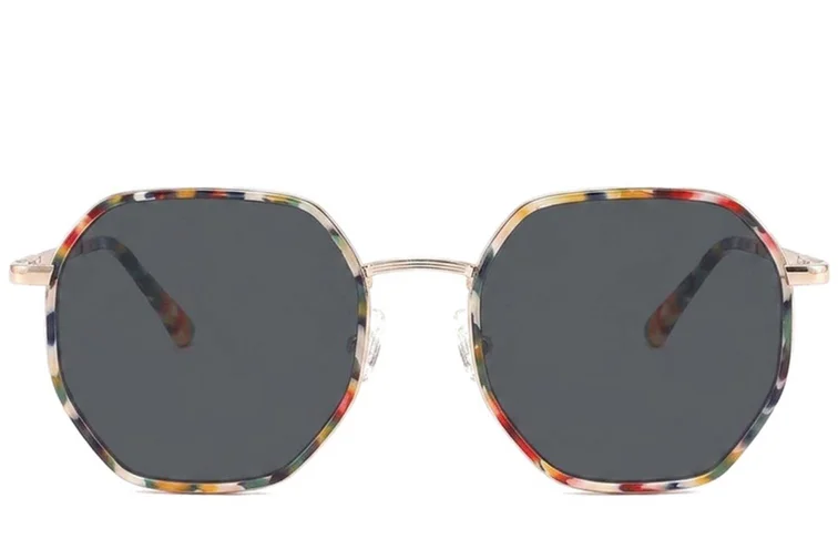 Geometric Tortoiseshell Metal Sunglasses #BS2012-2761