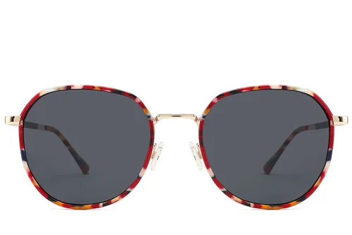Lunettes de soleil ovales en métal écaille de tortue #BS2012-2763