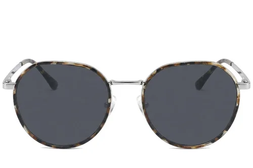 Lunettes de soleil ovales en métal écaille de tortue #BS2012-2767