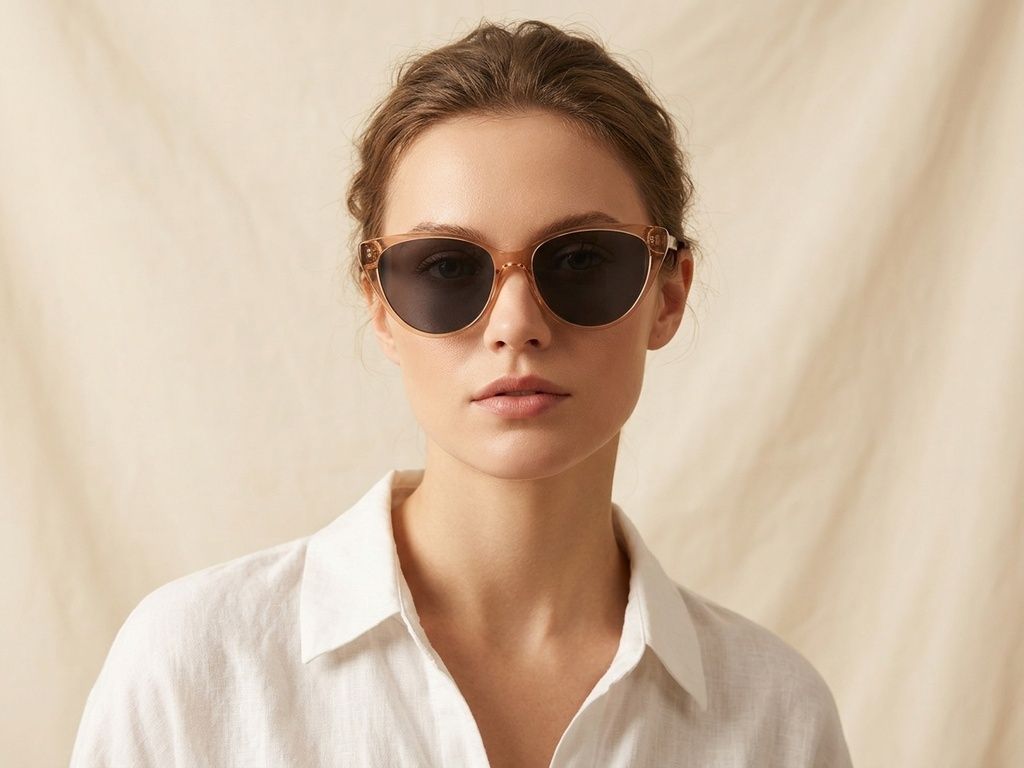 Gafas de sol de acetato marrón con forma de mariposa #BS2012-2773