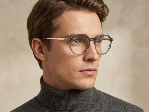 Lunettes géométriques en acétate gris #BS2012-2781