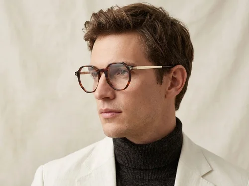 Lunettes en acétate à motif écaille de tortue géométrique #BS2012-2782