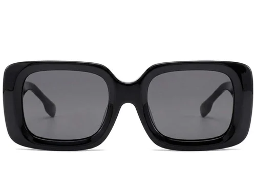 Lunettes de soleil rectangulaires en acétate noir #BS2012-2784
