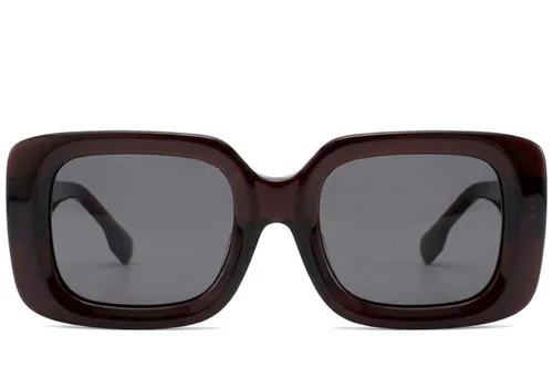 Lunettes de soleil rectangulaires en acétate marron #BS2012-2786