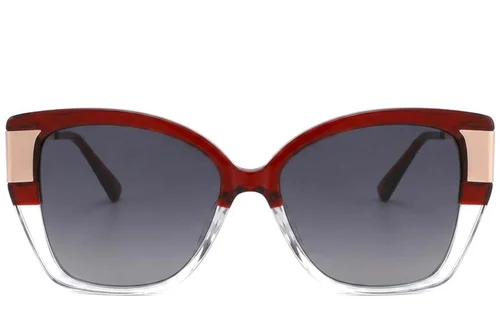 Lunettes de soleil papillon en acétate rouge #BS2012-2795