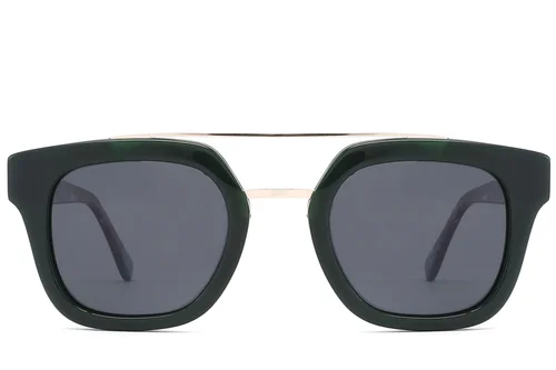 Lunettes de soleil aviateur en acétate verte #BS2012-2798