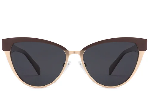 Lunettes de soleil papillon en métal marron #BS2012-2810