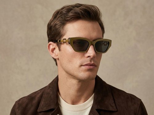 Lunettes de soleil papillon en acétate vert #BS2012-2813