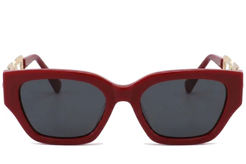 Lunettes de soleil papillon en acétate rouge #BS2012-2814