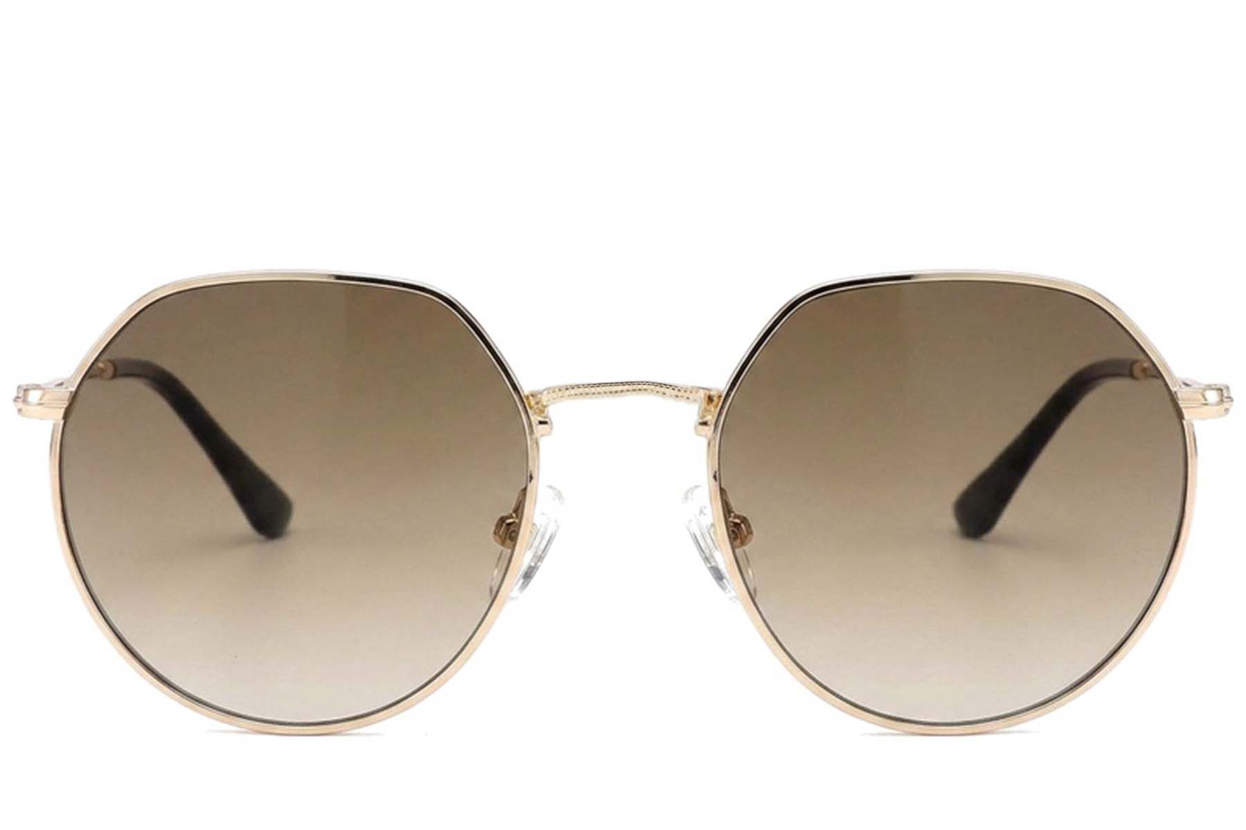Gafas de sol ovaladas de metal dorado #BS2012-2816