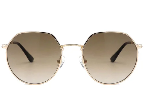 Lunettes de soleil ovales en métal doré #BS2012-2816