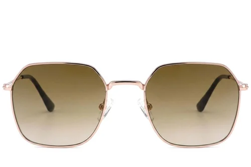 Lunettes de soleil géométriques en métal rose #BS2012-2817
