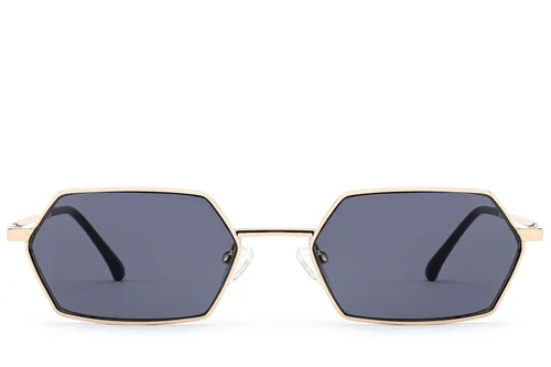 Lunettes de soleil géométriques en métal doré #BS2012-2819
