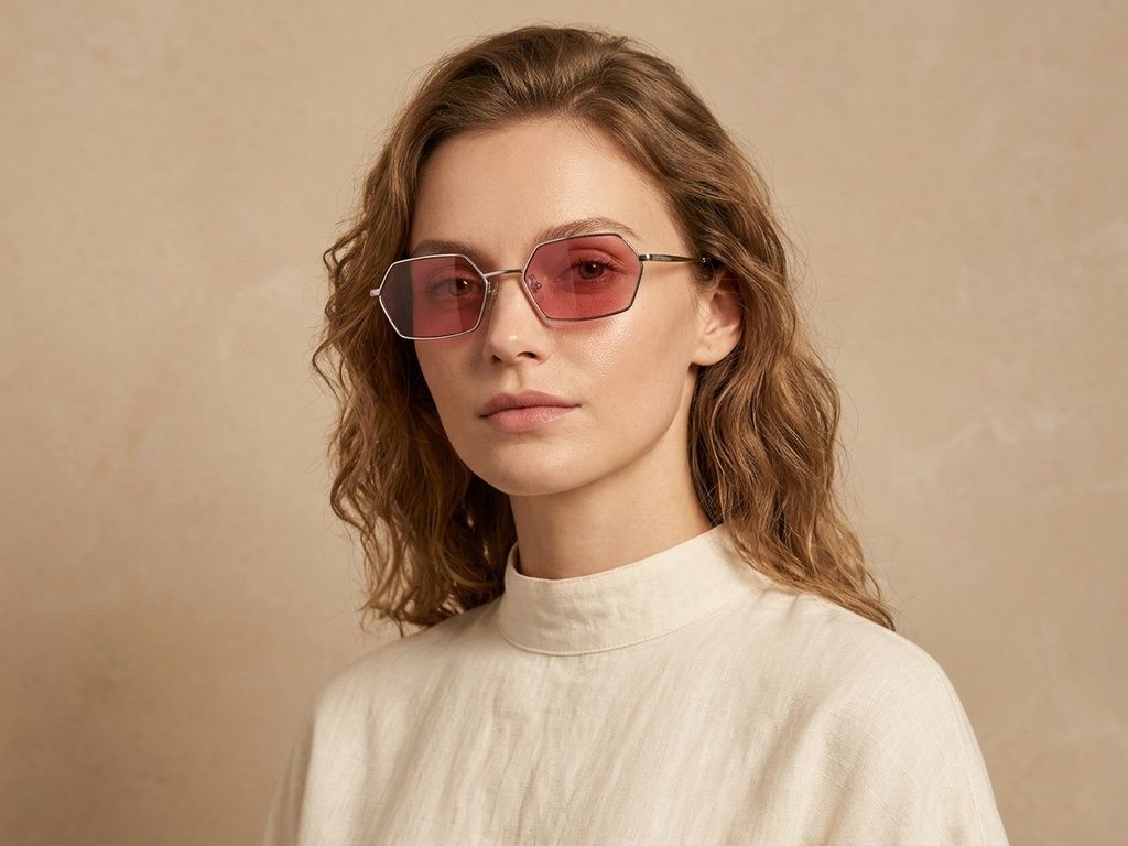 Geometric Silver Metal Sunglasses #BS2012-2820