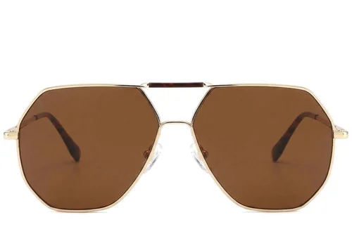 Lunettes de soleil aviateur en métal doré #BS2012-2825