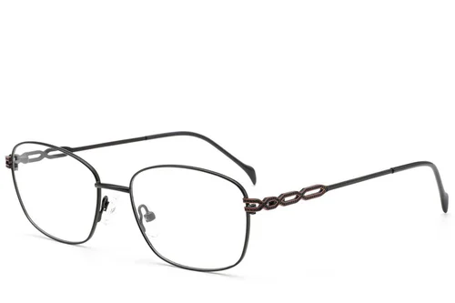 Lunettes rectangulaires en métal noir #BS2012-2828