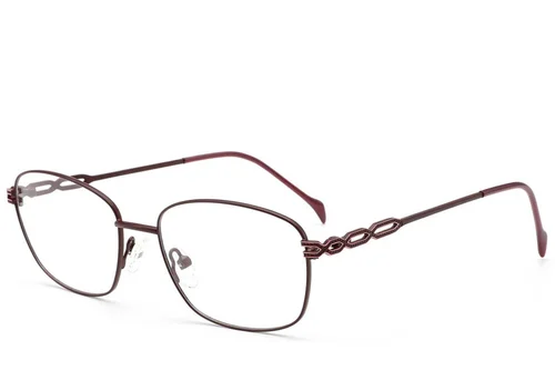 Lunettes rectangulaires en métal rouge #BS2012-2829