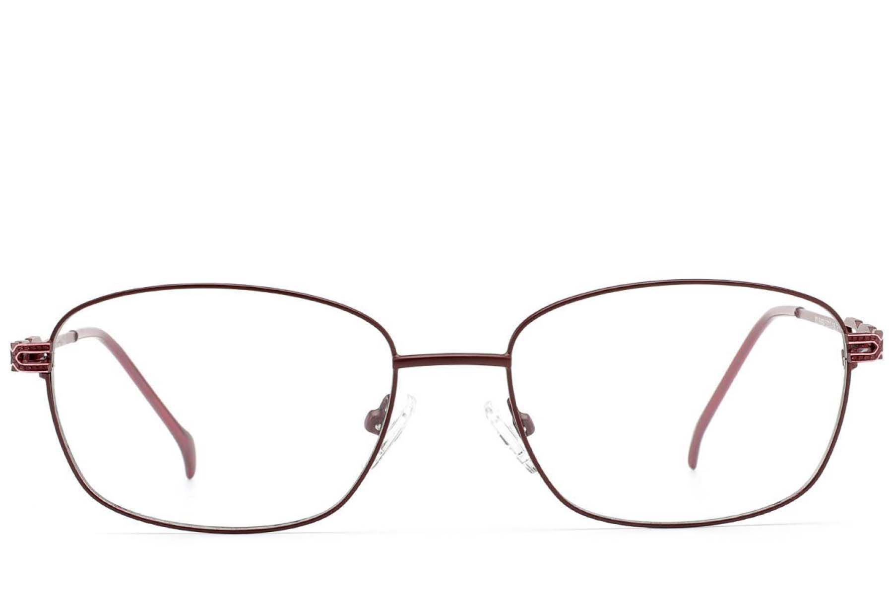 Rechteckige rote Metallbrille #BS2012-2829